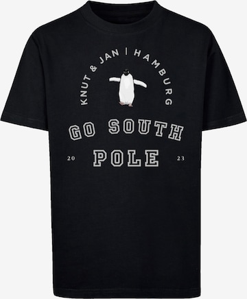 T-Shirt 'Pinguin Knut & Jan Hamburg' F4NT4STIC en noir : devant