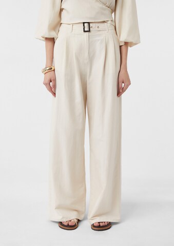 Wide Leg Pantalon à pince 'Comma x Füsun Lindner' COMMA en beige : devant