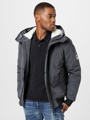 INDICODE JEANS Between-Season Jacket 'Doyle' in Grey: front