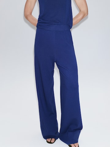 MANGO Wide leg Broek 'VELLA' in Blauw: voorkant