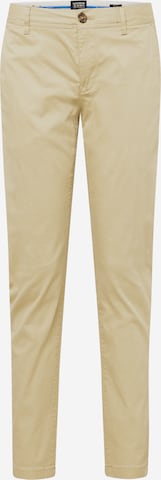 SCOTCH & SODA Slim fit Chino trousers in Beige: front