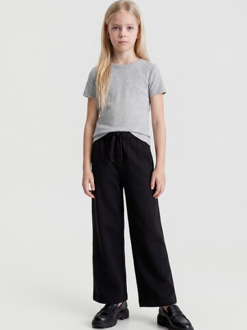 Calvin Klein JeansWide Leg/ Široke nogavice Hlače - crna boja: prednji dio
