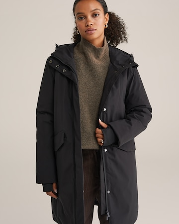 WE Fashion Tussenparka in Zwart: voorkant