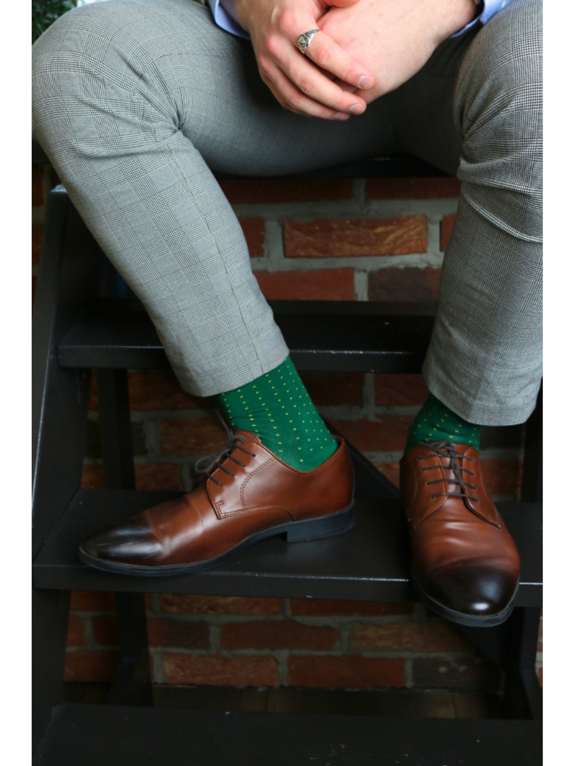 Sokisahtel Sokken ''MARCO bright blue viscose polka dot socks'' in Groen
