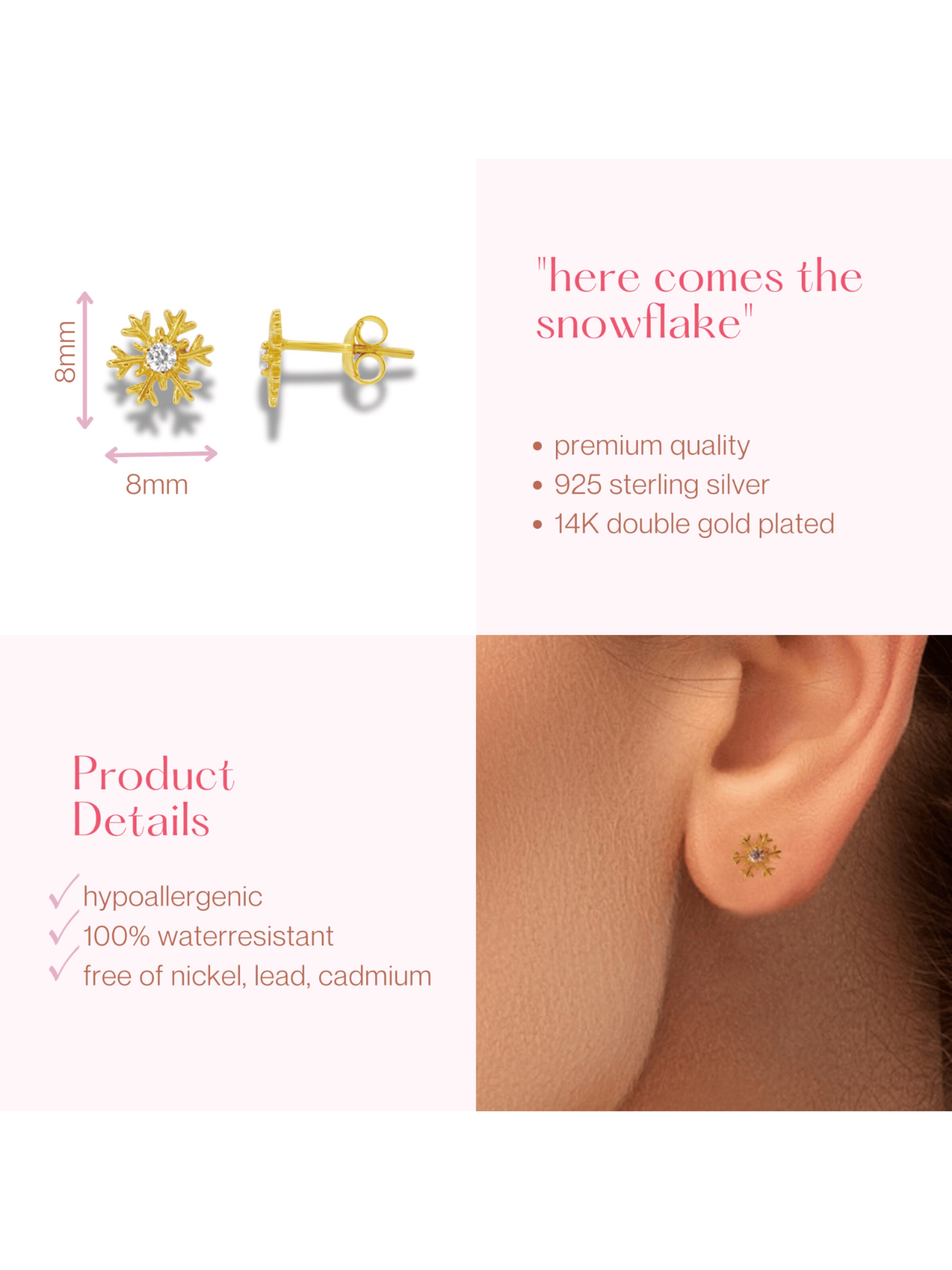 ARS-ARGENTI Earrings 'HERE COMES THE SNOWFLAKE' in Gold