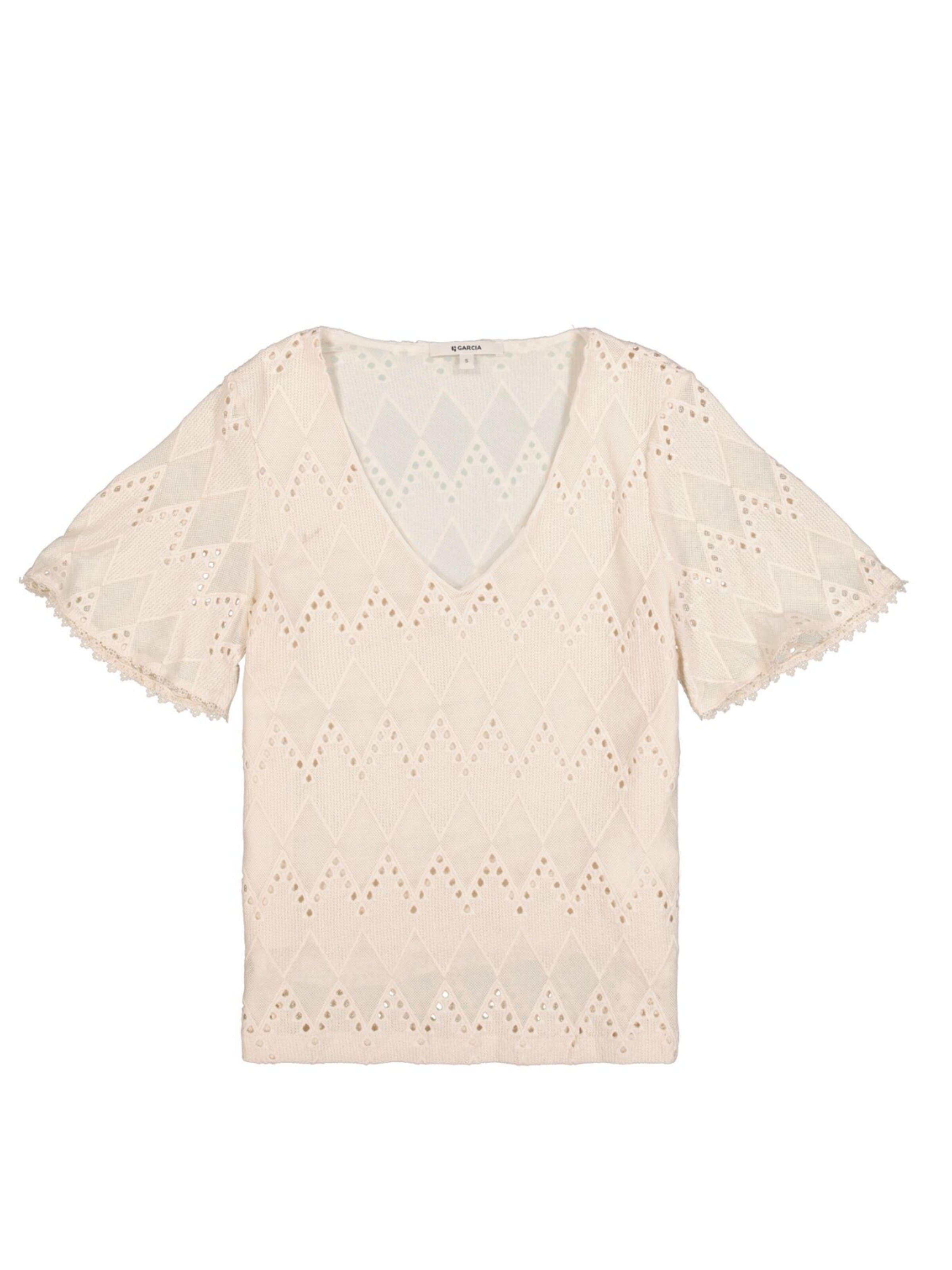 GARCIA Shirt 'Garcia - Dames t-shirt' in XL in de kleur Crème, Productweergave