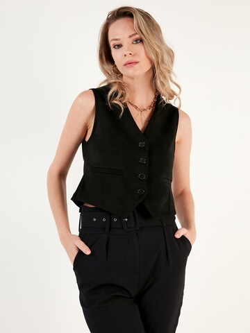 LELA Suit Vest in Black: front