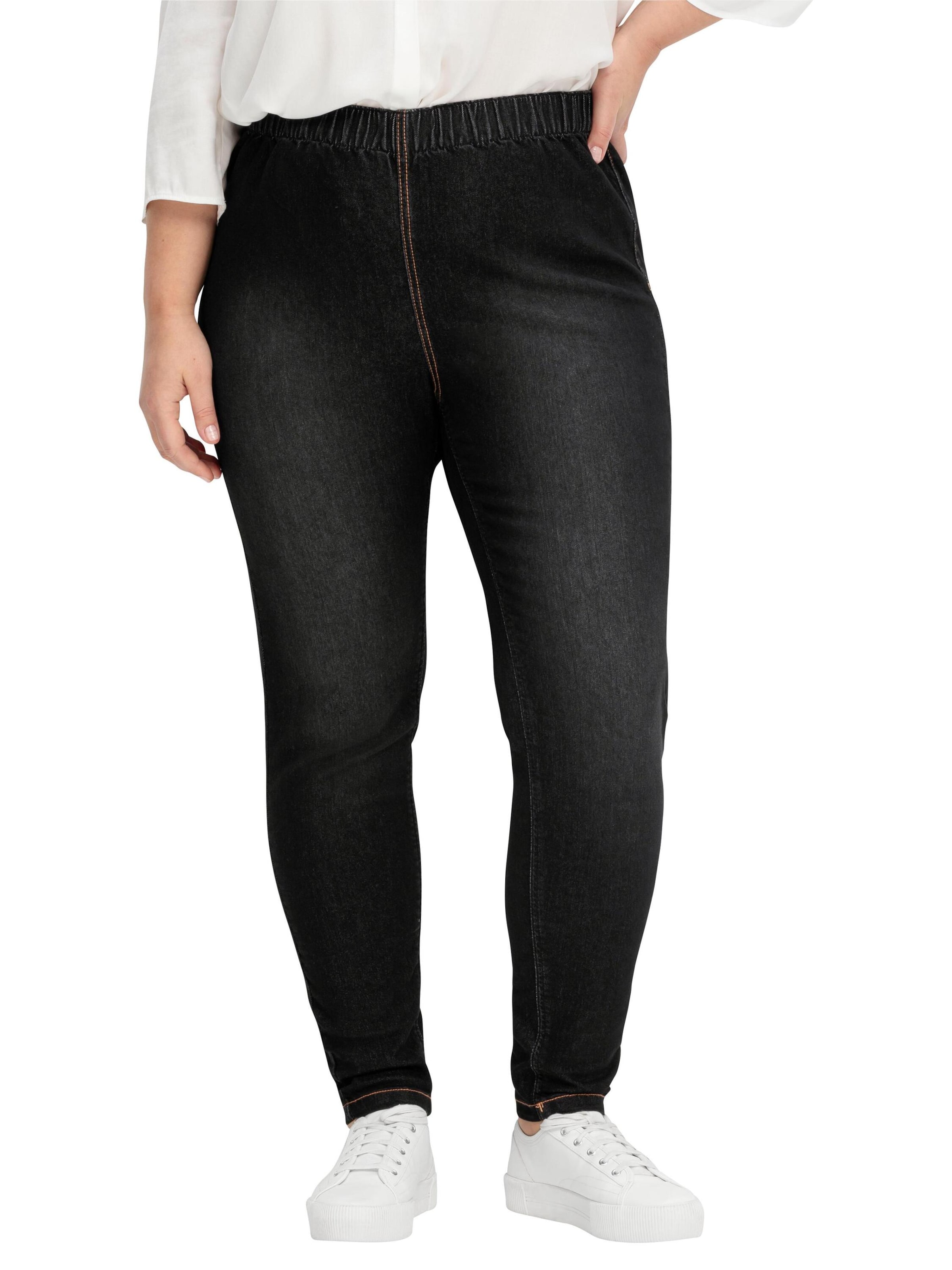 Skinny Jeggings SHEEGO en noir : devant