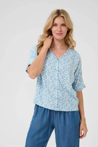 Cream Blouse 'Tiah' in Blue: front