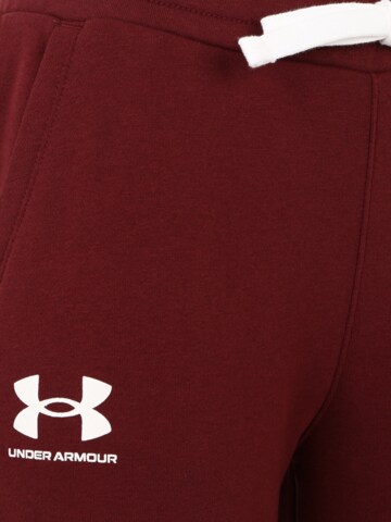 UNDER ARMOUR Tapered Sporthose 'Rival' in Rot