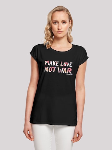 F4NT4STIC Shirt 'WOODSTOCK Make Love Not War Floral ' in Black: front