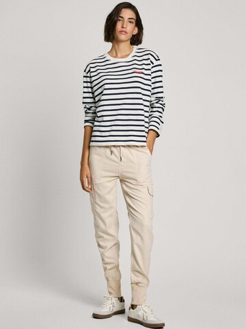 Pepe Jeans Tapered Cargobroek 'New Crusade' in Wit