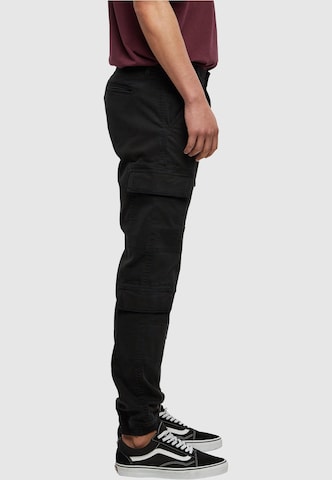 Urban Classics Tapered Cargo trousers in Black