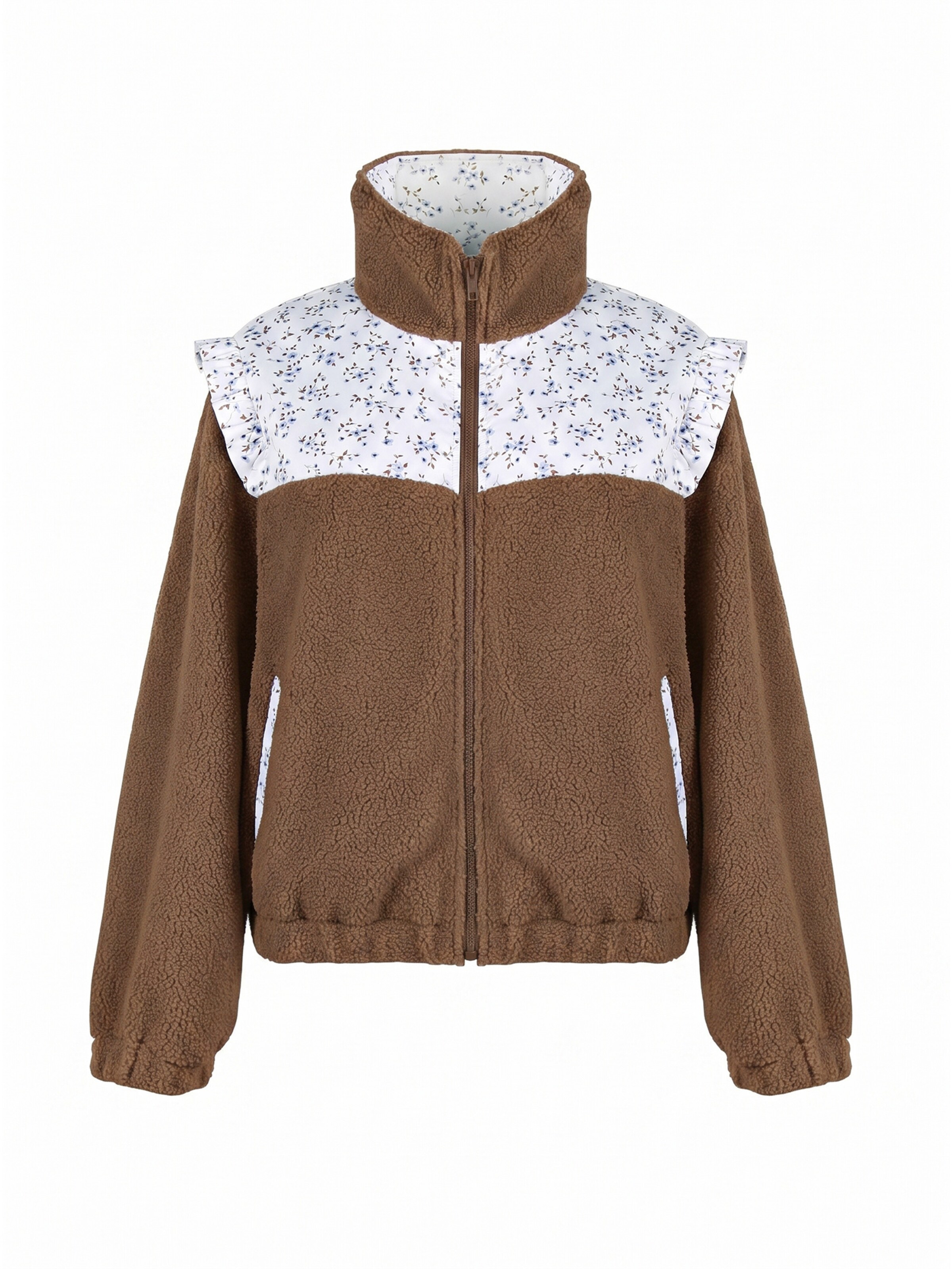 Imily Bela Fleece jas in Bruin: voorkant