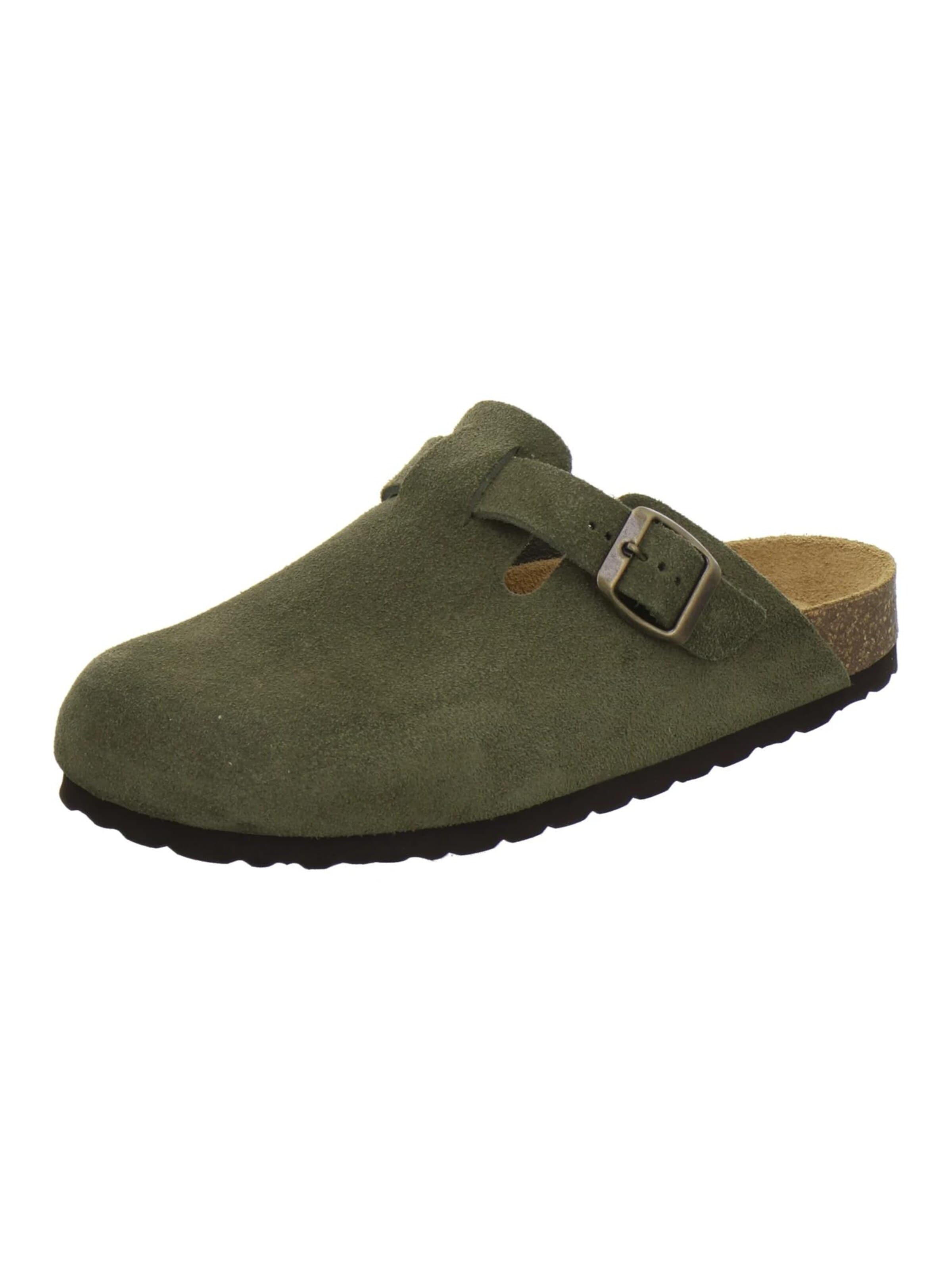 AFS-Schuhe Clogs 'Clogs Damen moos Veloursleder'‌‌‌ in Grün: Vorderseite