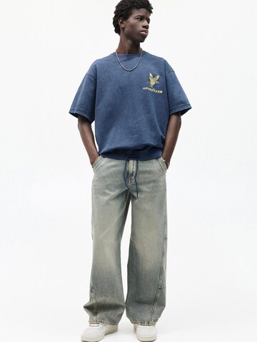 Pull&Bear Тениска 'GOOD YEAR' в синьо