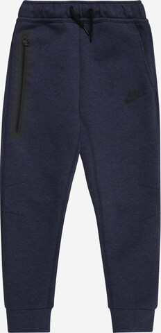 Nike SportswearTapered Hlače 'TECH FLC' - plava boja: prednji dio