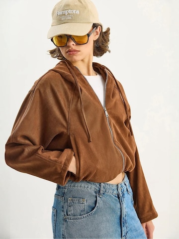 Bianco Lucci Between-Season Jacket in Brown: front