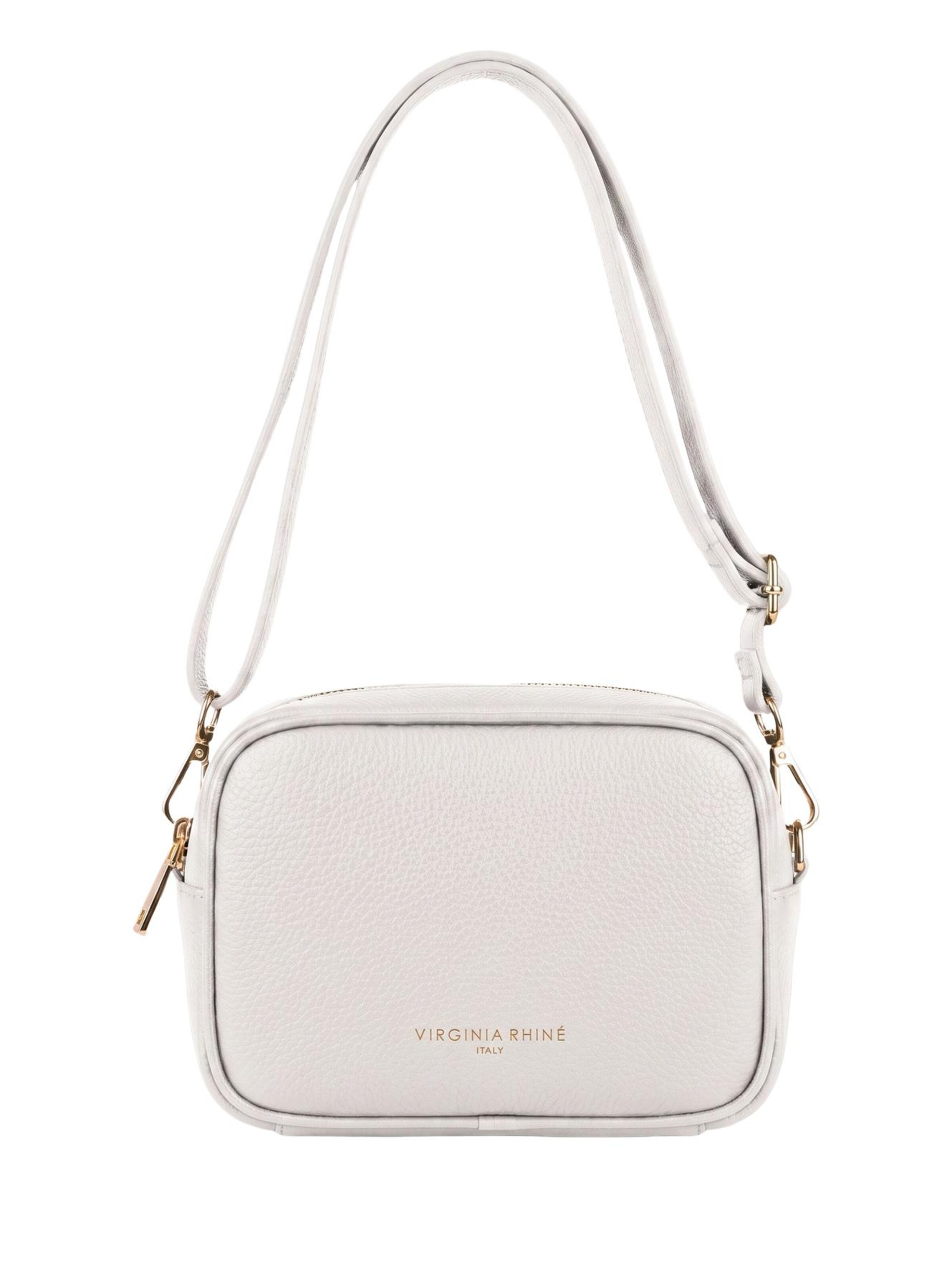 Borsa a tracolla 'Borsa a Tracolla Pelle Genuina 20x15 cm Virginia Rhinè' di Virginia Rhinè in bianco: frontale