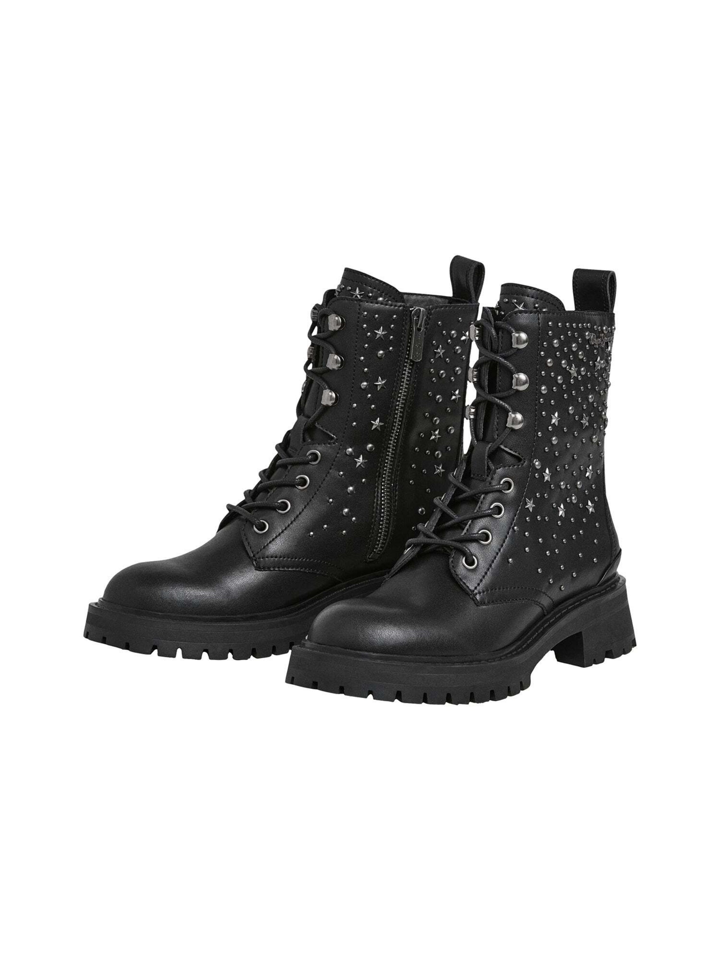 Pepe Jeans Lace-up bootie in Black