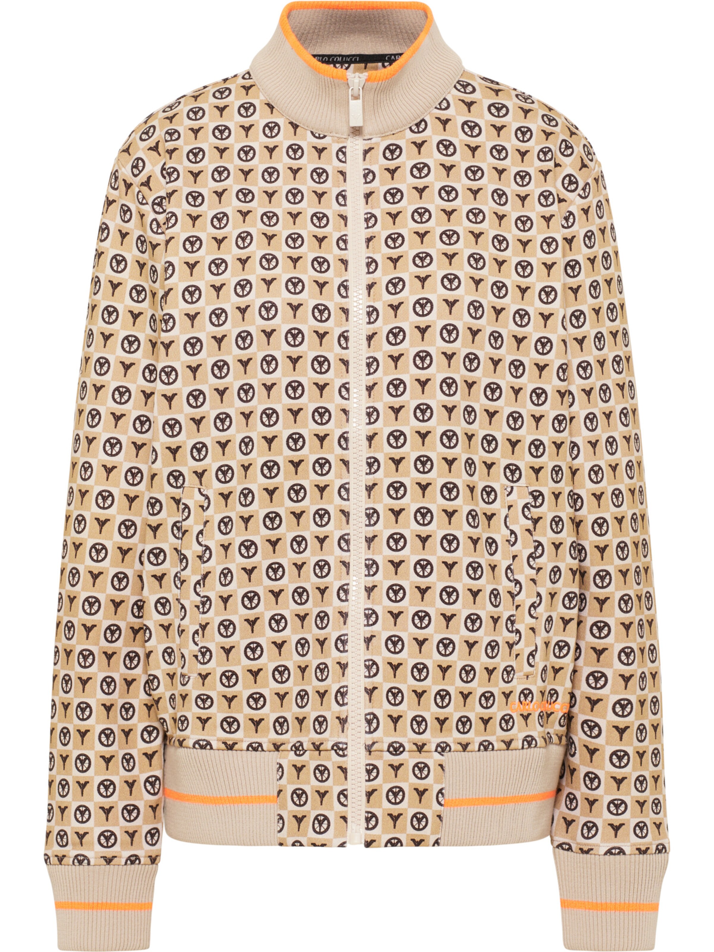 Carlo Colucci Sweatjacke in Beige: Vorderseite