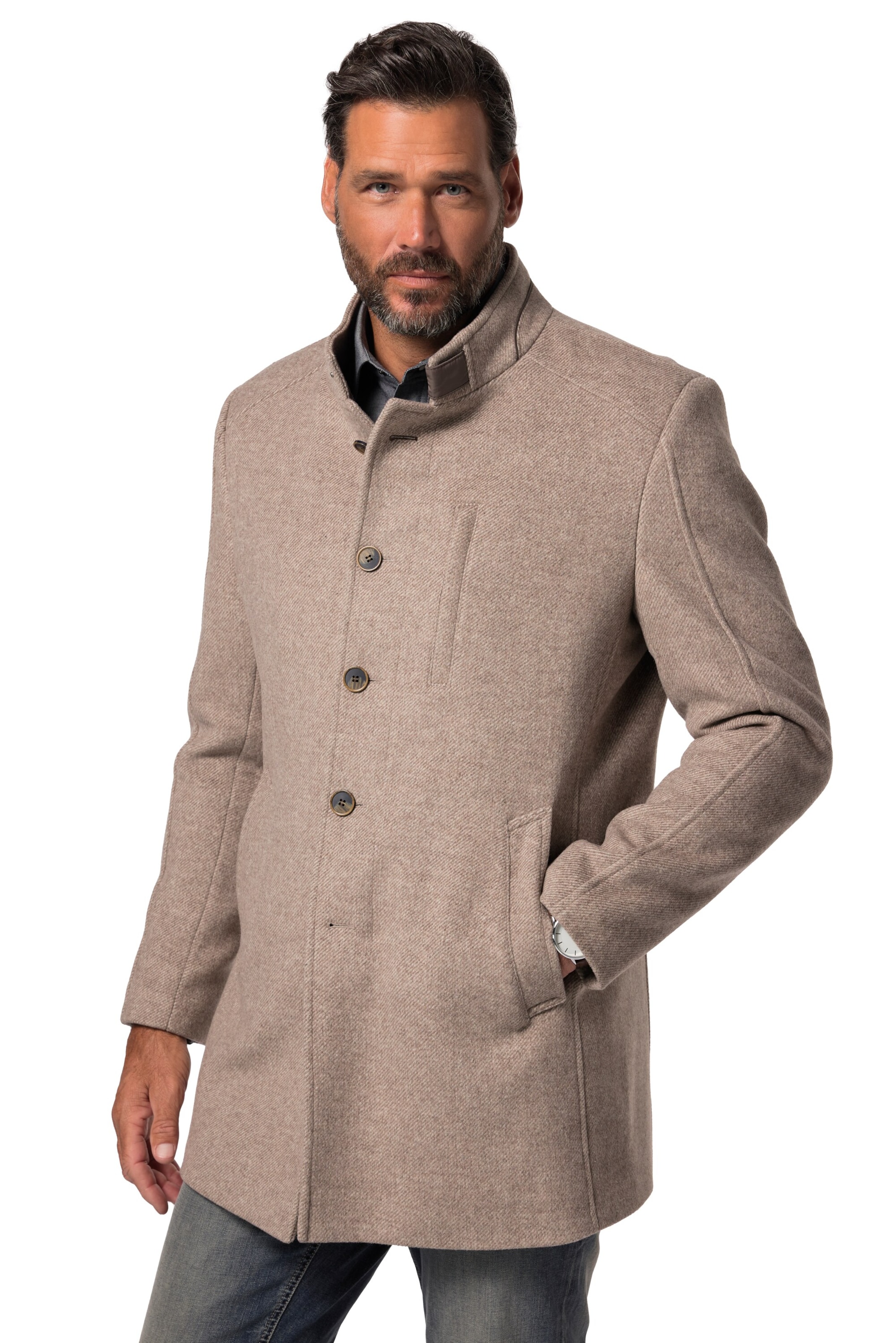 JP1880 Winterjas in Beige: voorkant