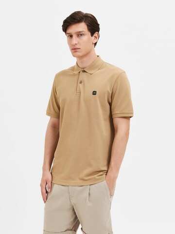 SELECTED HOMME T-shirt 'DANTE' i brun: framsida