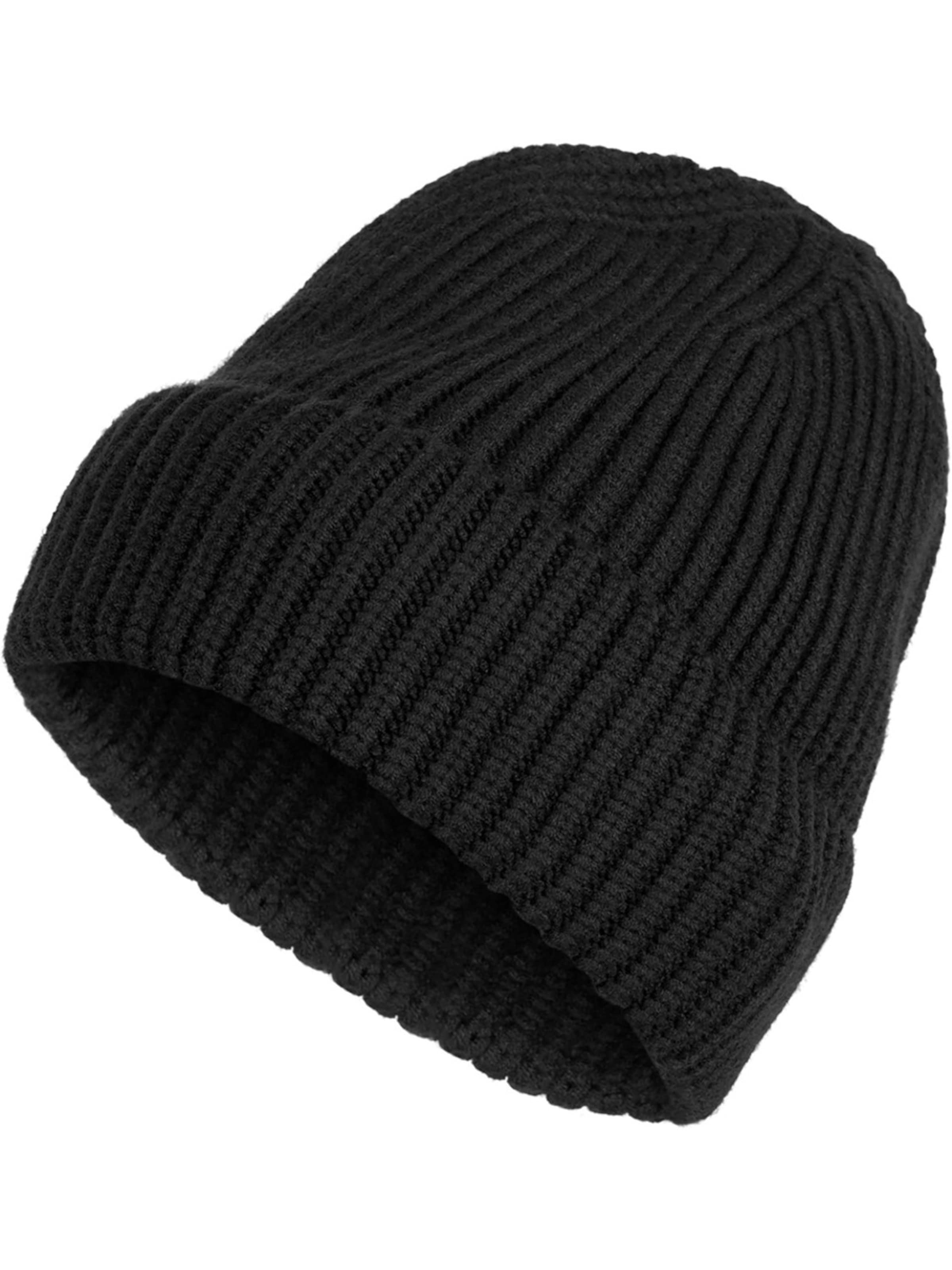 styleBREAKER Beanie 'Feinstrick Beanie Mütze mit Krempe' in Black, Item view