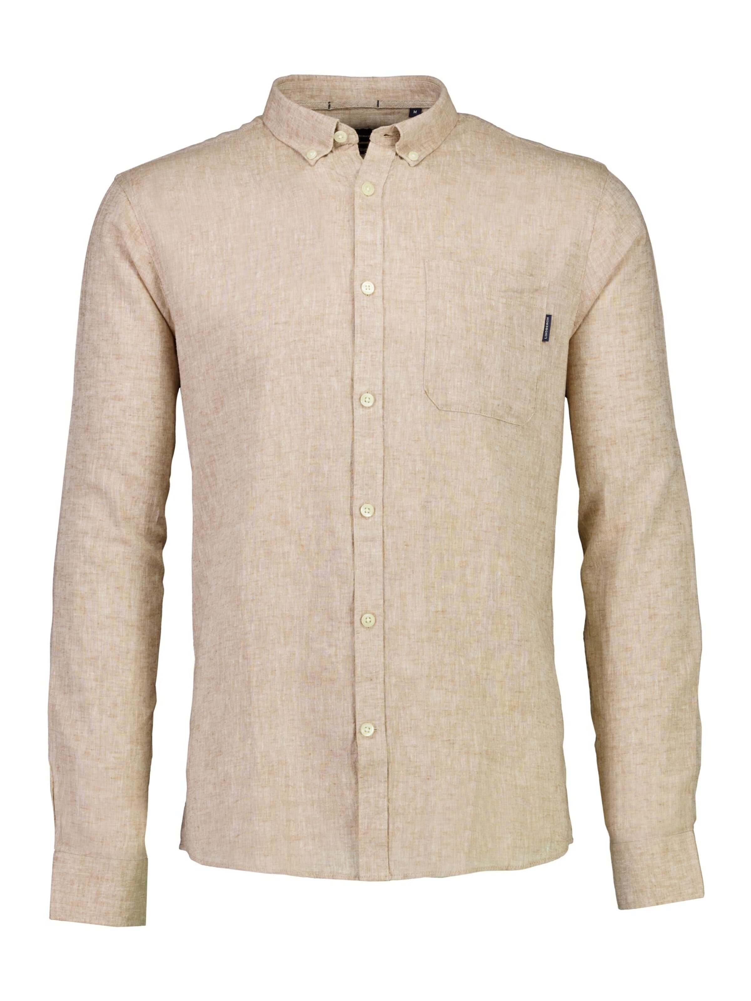 Lindbergh Regular fit Overhemd in Beige: voorkant
