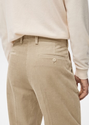 MANGO MAN Loose fit Pleated Pants 'Portici' in Beige