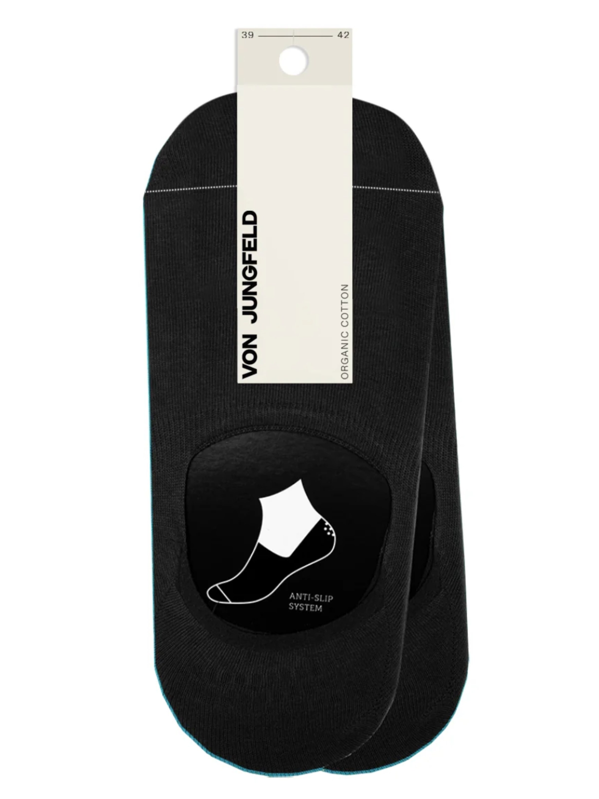 Von Jungfeld Ankle Socks 'Anti-Rutsch' in Black: front