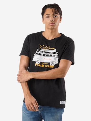 T-Shirt Denim Factory en noir : devant