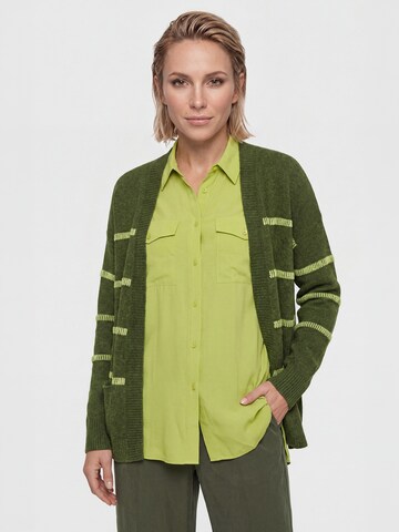 Olsen Strickjacke 'Cora' in Grün: Vorderseite
