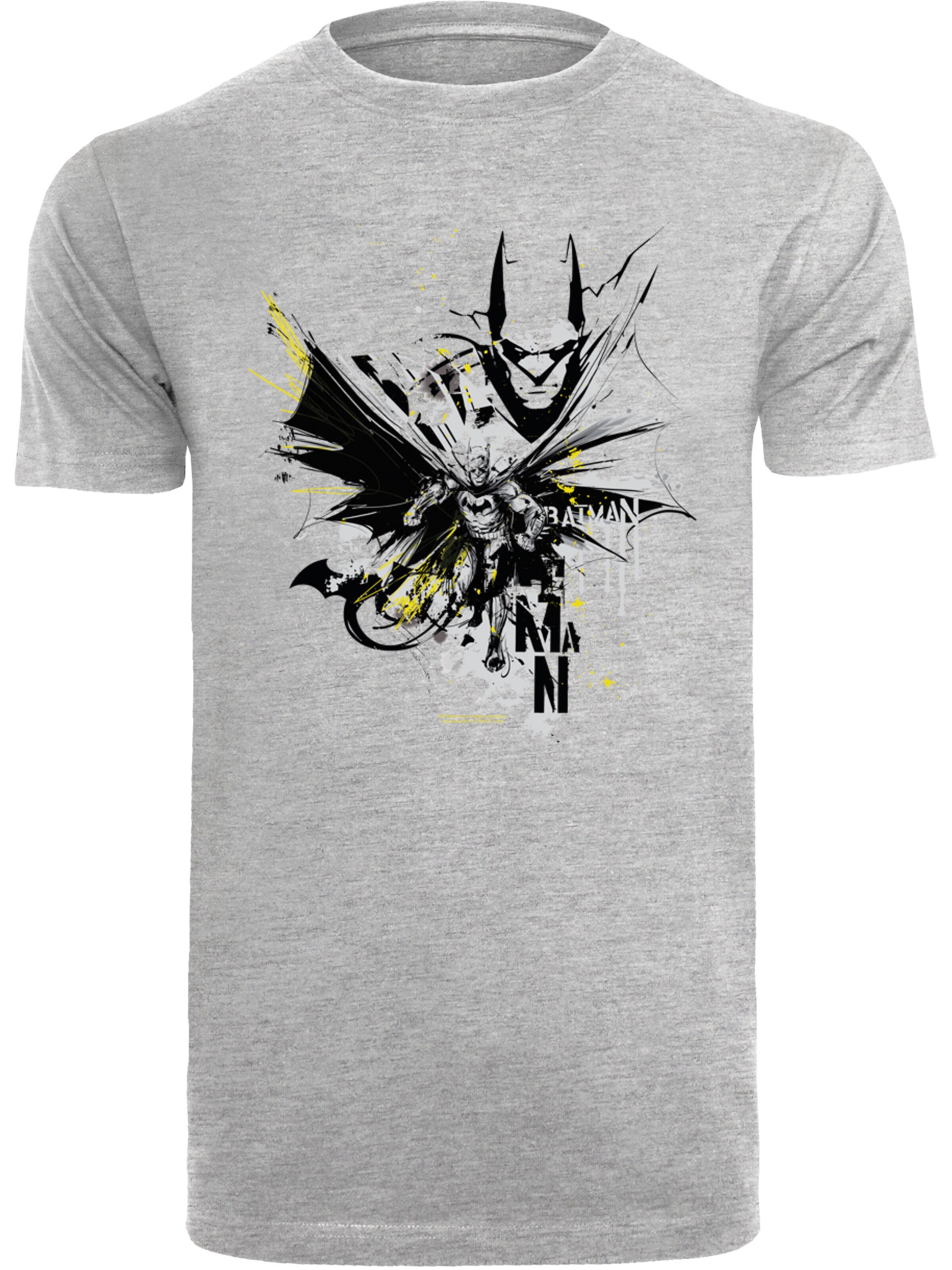 F4NT4STIC T-Shirt 'DC Comics Batman Batface Splash' in Grau: Vorderseite
