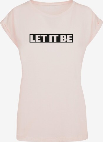 Merchcode T-Shirt 'Beatles -  Let it be' in Pink: predná strana