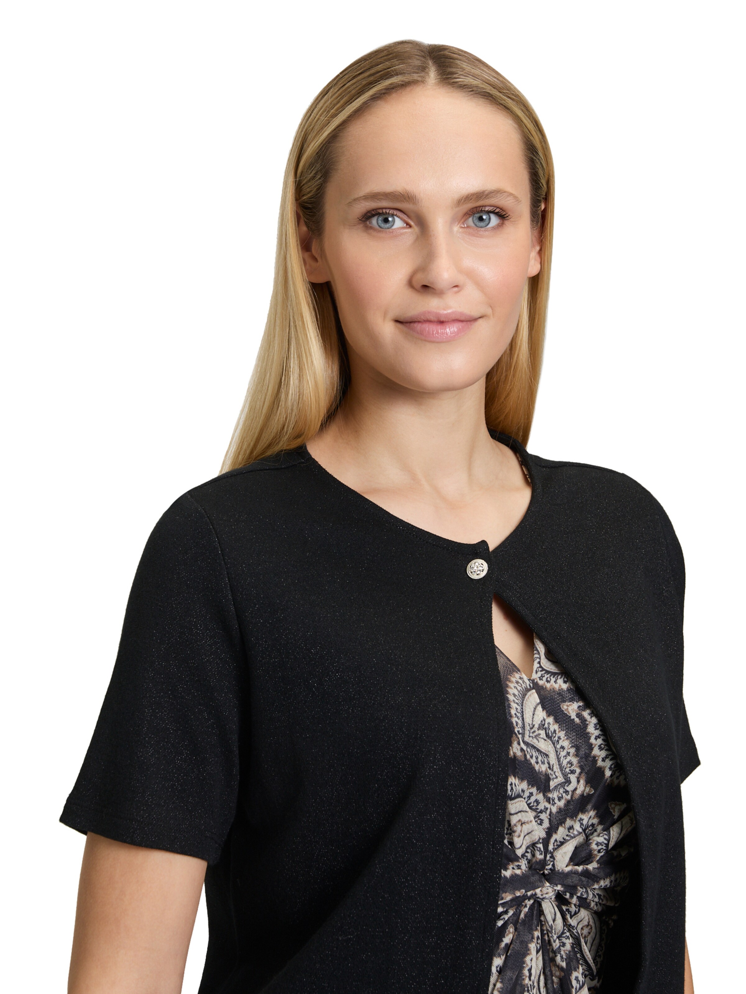 Cartoon Knit Cardigan in Black