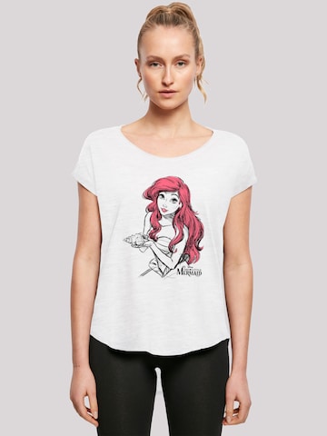 T-shirt 'Ariel Shell Sketch' F4NT4STIC en blanc : devant