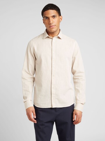 Clean Cut Copenhagen Regular fit Button Up Shirt 'Jamie' in Beige: front