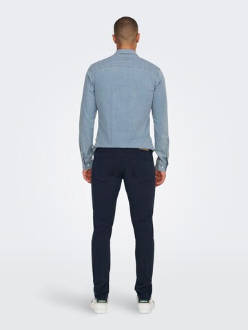 Only & Sons Slimfit Hlače 'ONSLOOM' | modra barva
