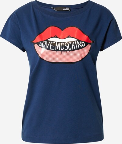 Love Moschino T-Krekls, krāsa - tumši zils / jauktu krāsu, Preces skats