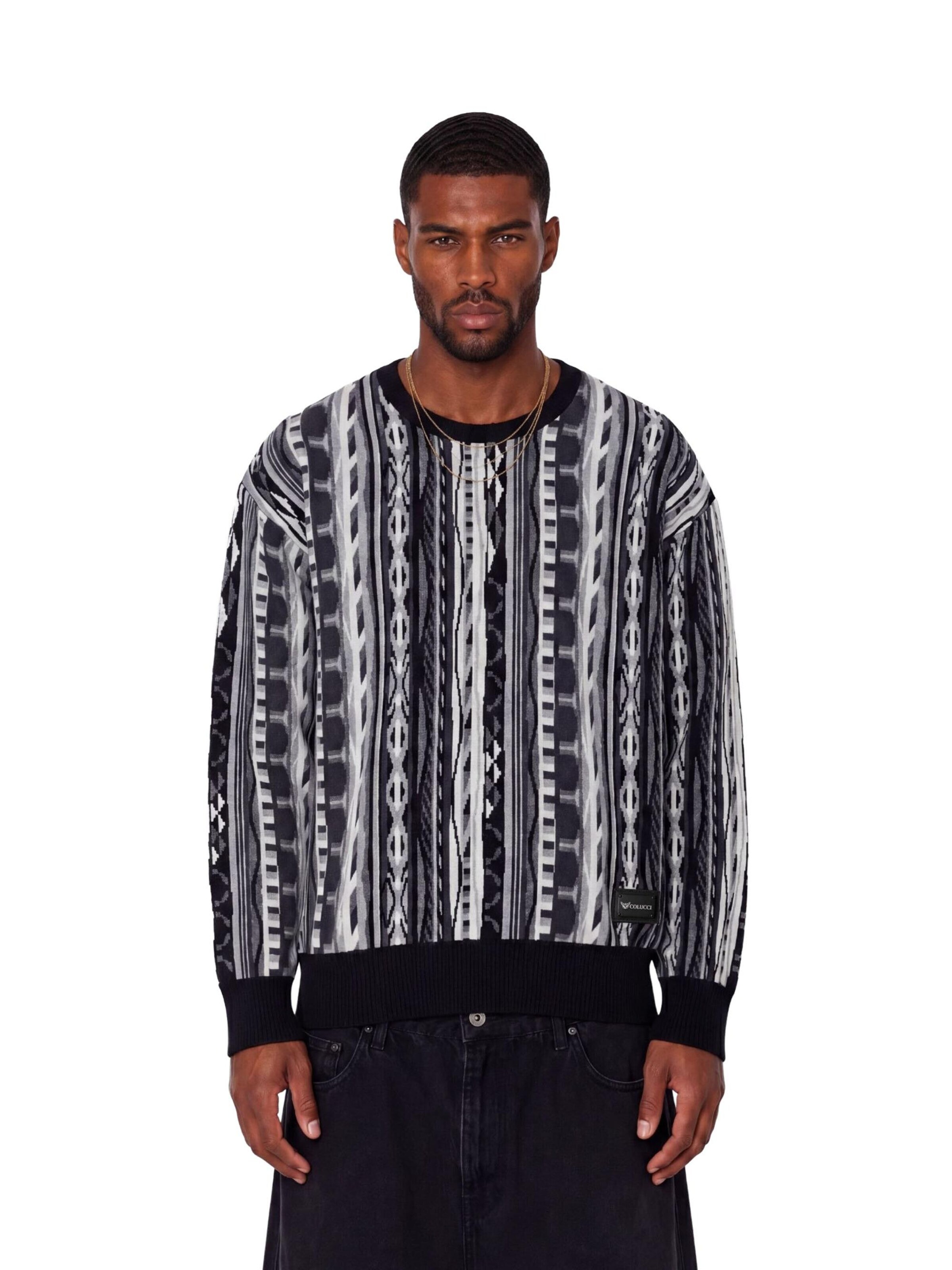 Colucci Sweater 'AOP' in Black