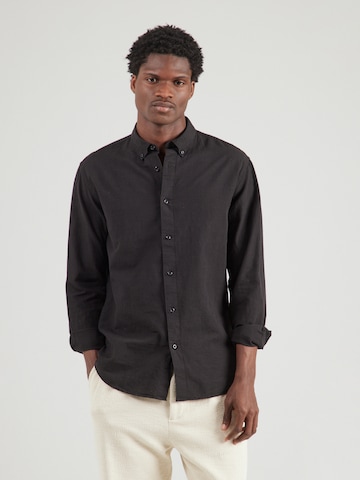 Coupe regular Chemise 'SLHSUN' SELECTED en noir : devant