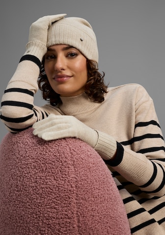 LAURA SCOTT Mütze & Handschuhe in Beige