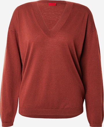 HUGO - Pullover 'Sessarina' em castanho: frente