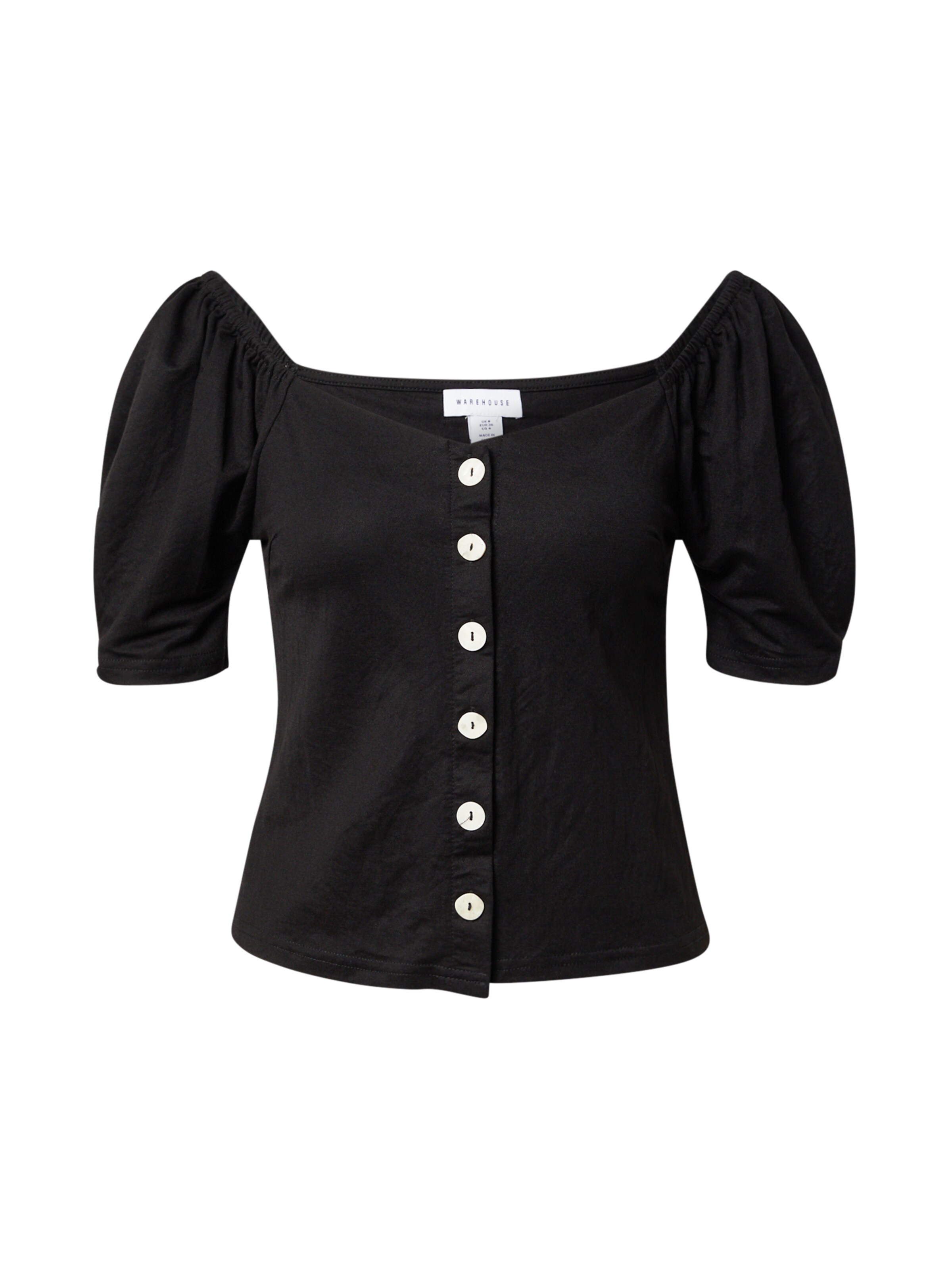 Warehouse Μπλούζα σε μαύρο: μπροστά