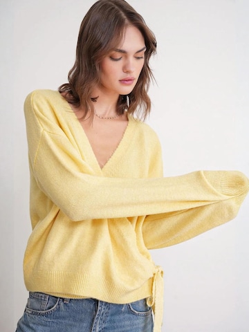 MixRay Gebreid vest in Geel