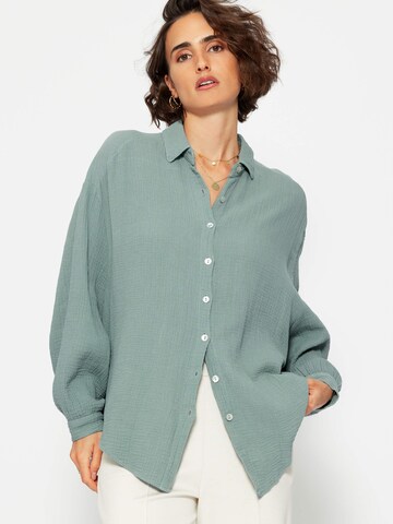 SASSYCLASSY Bluse 'kürzere Variante' in Grün