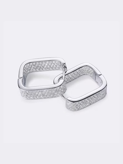 ROUGEMONT Jewellery Earrings 'Funkelnde Glamour Baguette Creolen Ohrringe' in Silver, Item view