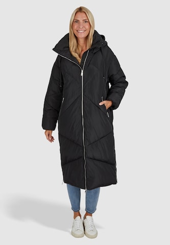 White Label Winter Coat in Black: front