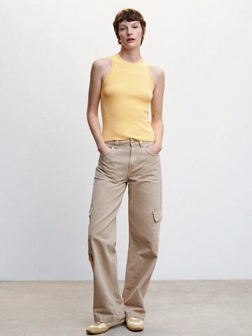 MANGO Knitted Top 'KARL' in Yellow